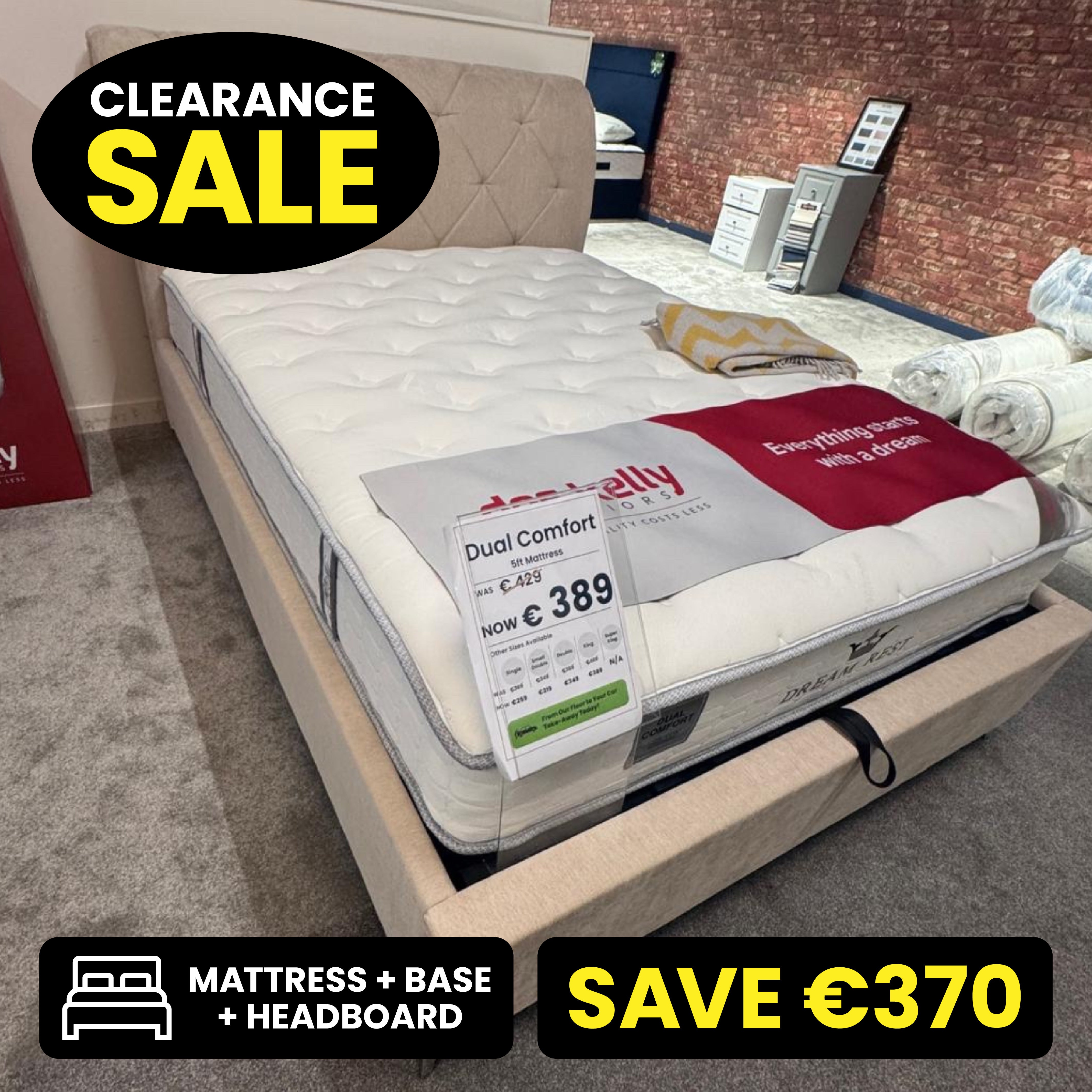 Dual Comfort 5ft King Size Ottoman Storage Bed Set