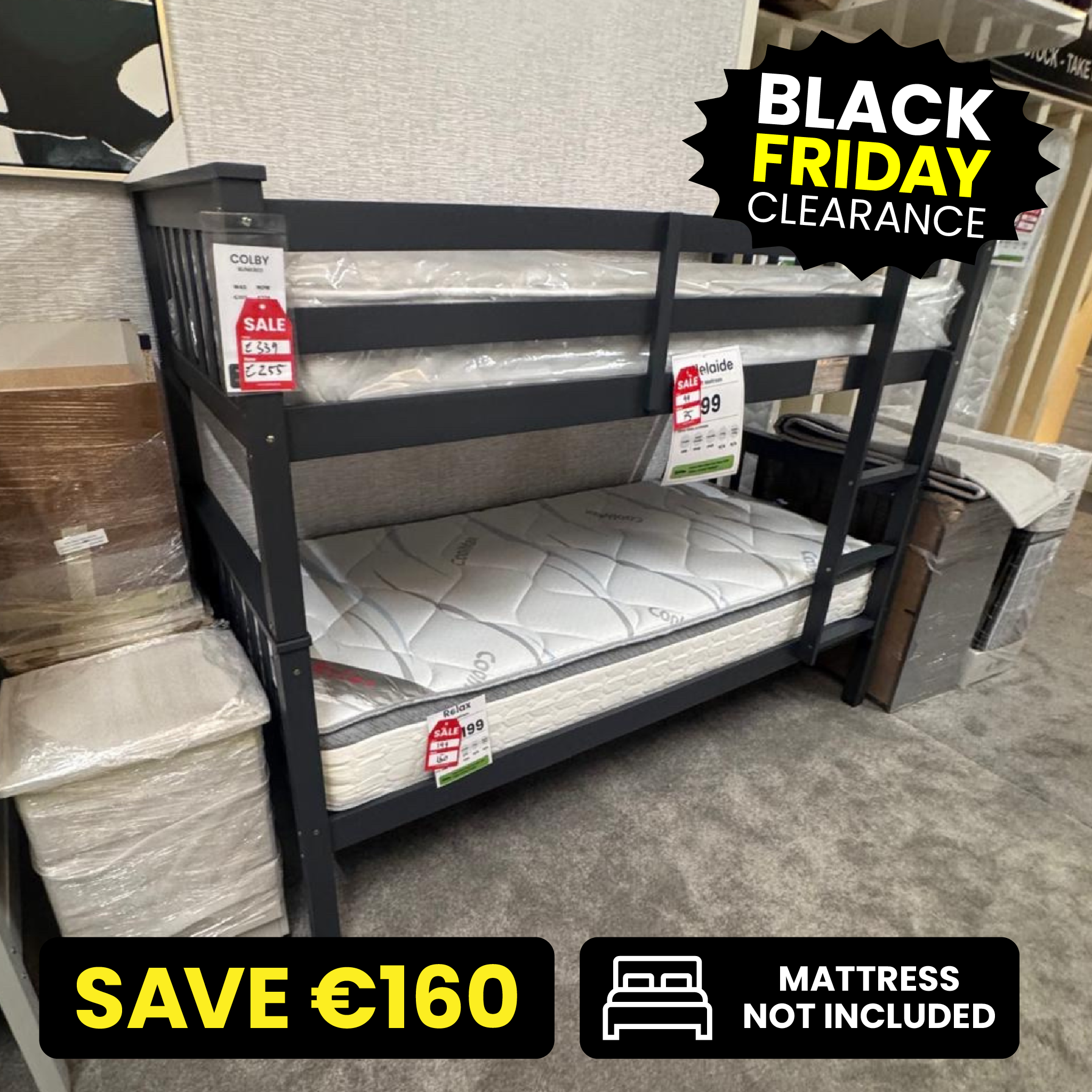 Colby Bunk Bed Dark Grey