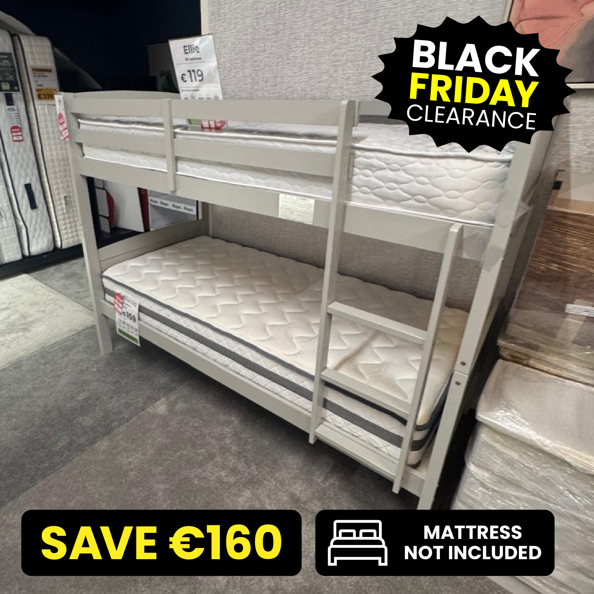 Colby Bunk Bed Light Grey