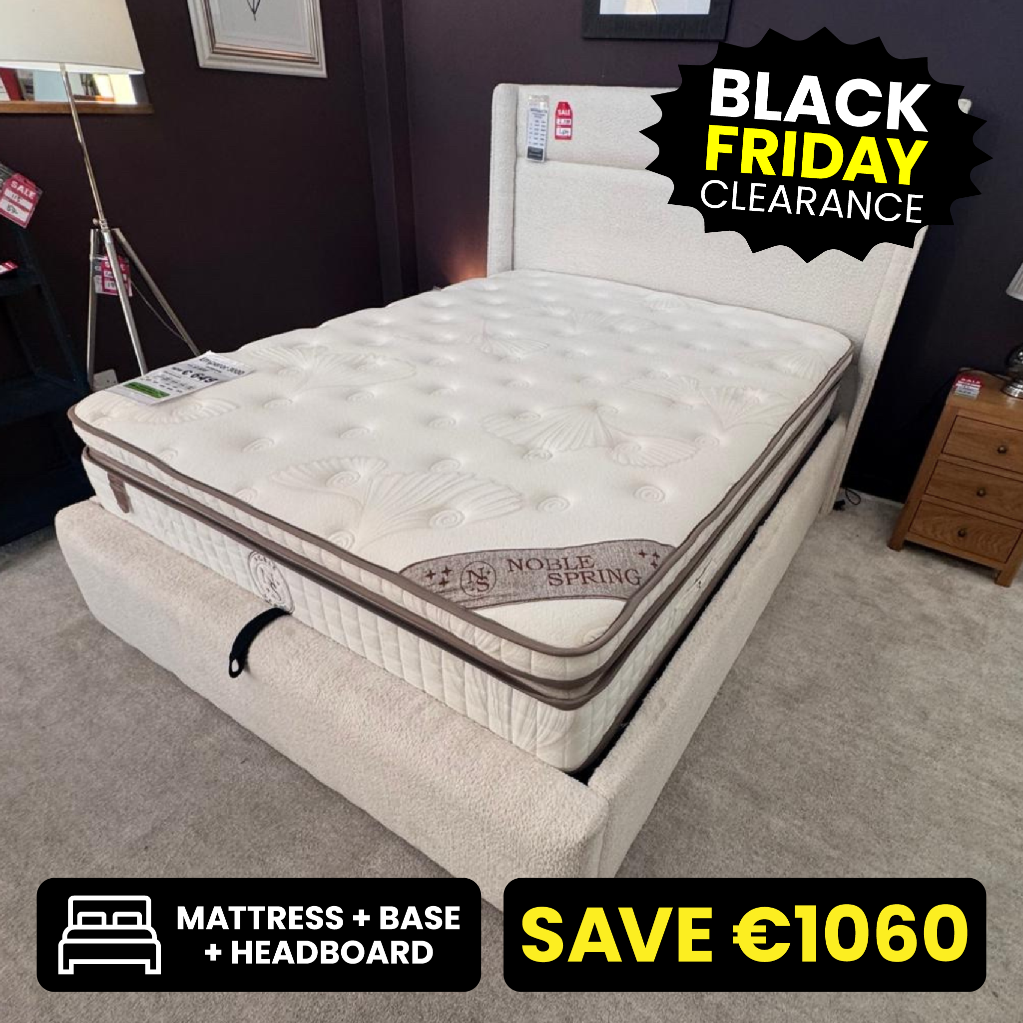 Monarch 5ft King Size Ottoman Bed Set