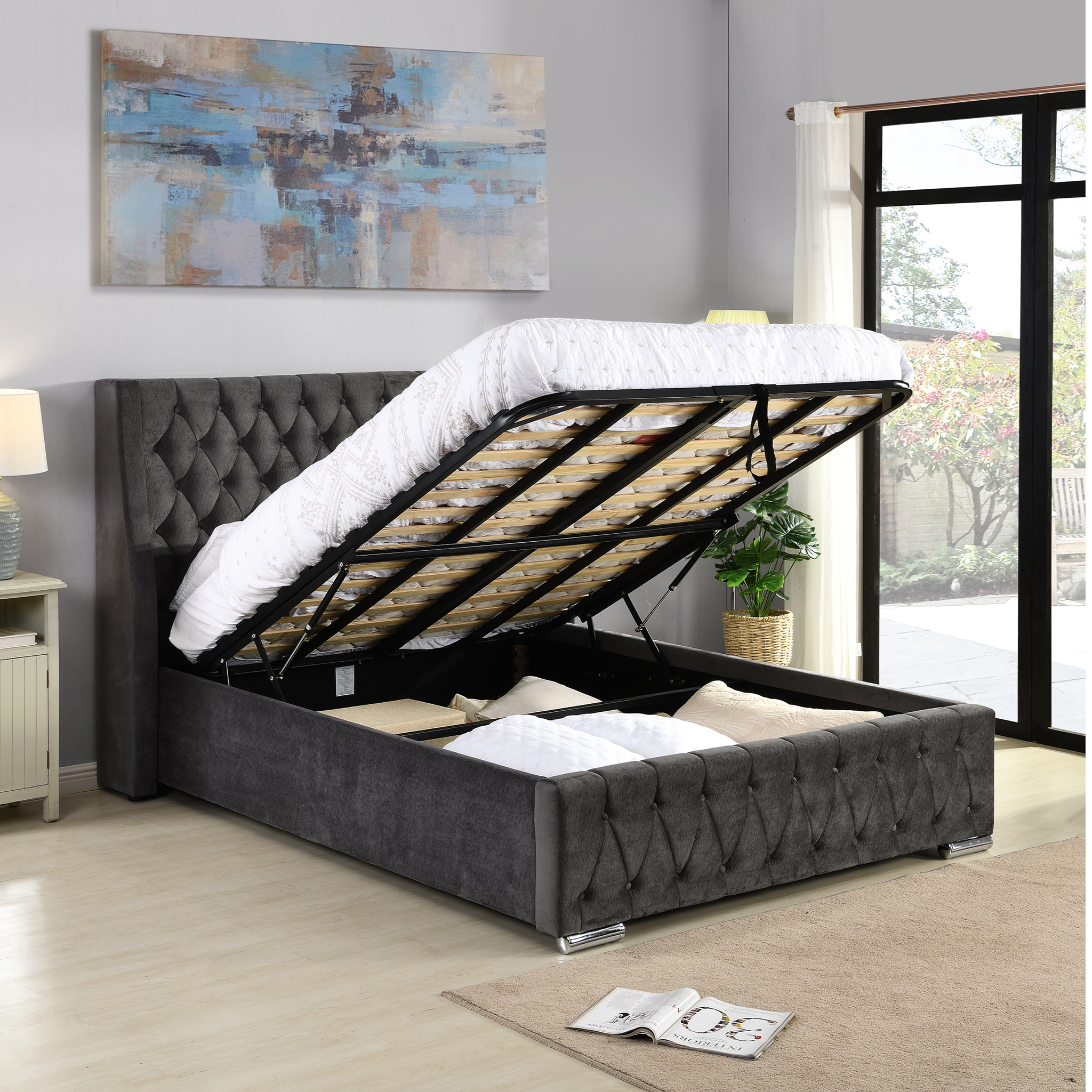 Jade Ottoman Storage Bedframe