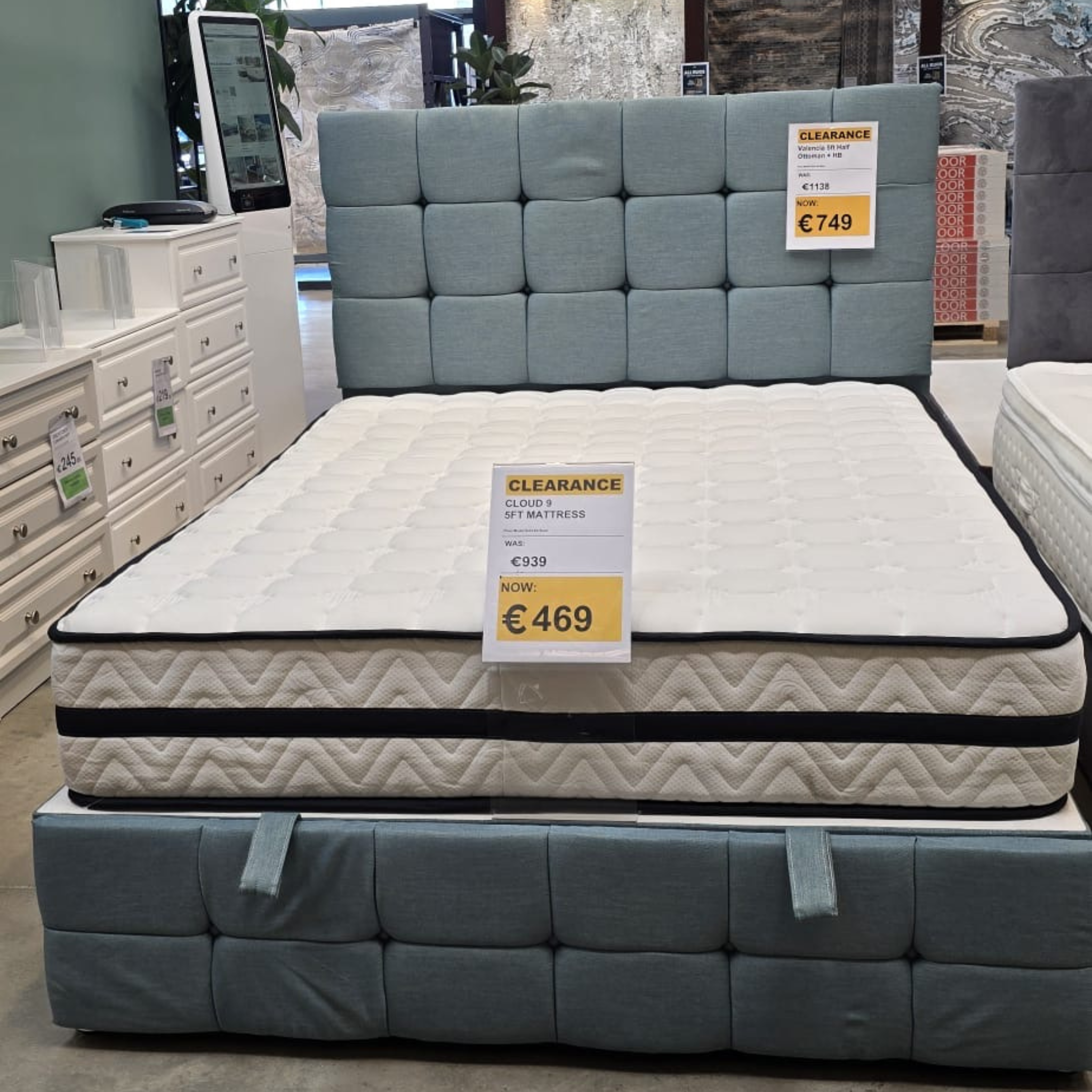Valencia 5ft Half Ottoman Complete Bed-Set