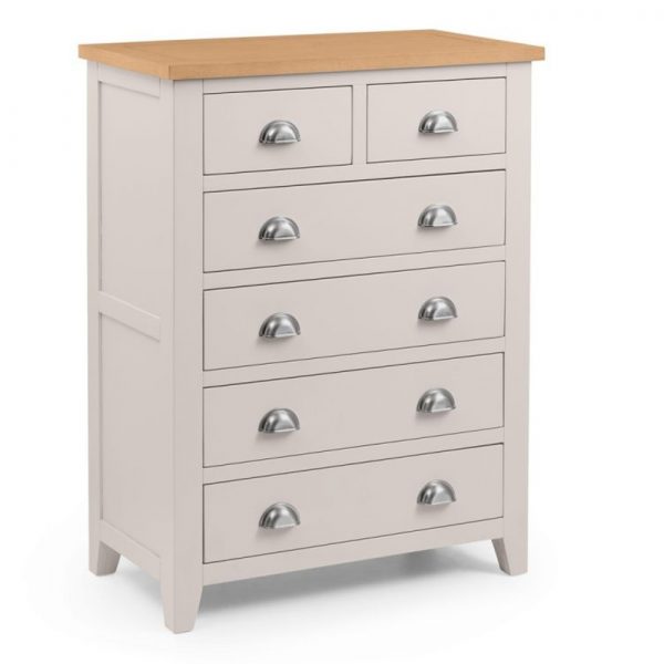 Aimee large grey and white chest of drawers made from wood