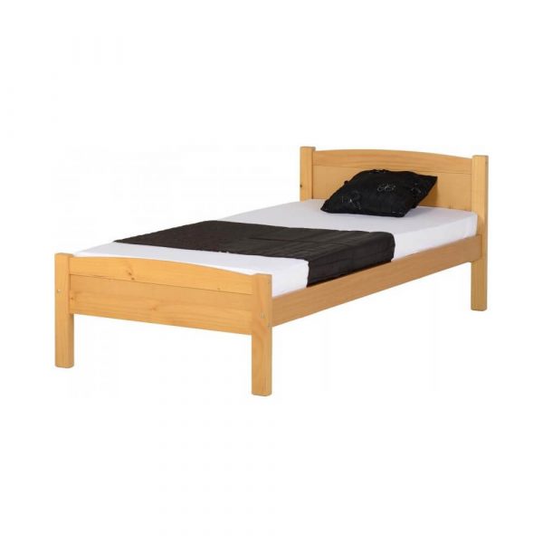 Wooden kids bed frame on a white background