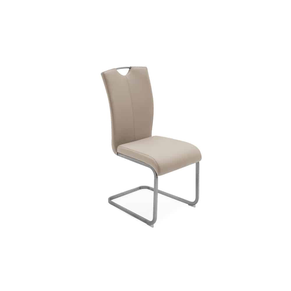 Lazzaro taupe dining chair on a white background