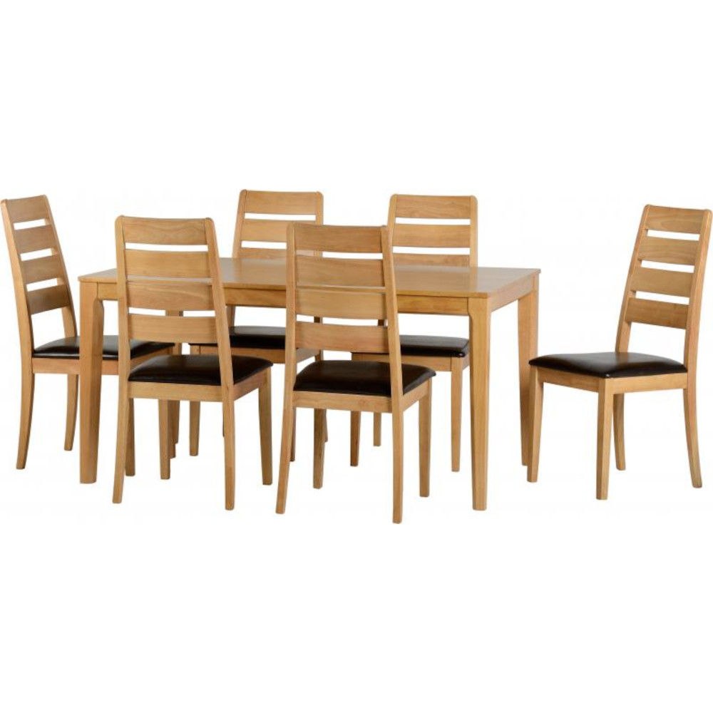 Logan 6 chair dining room set on a white background