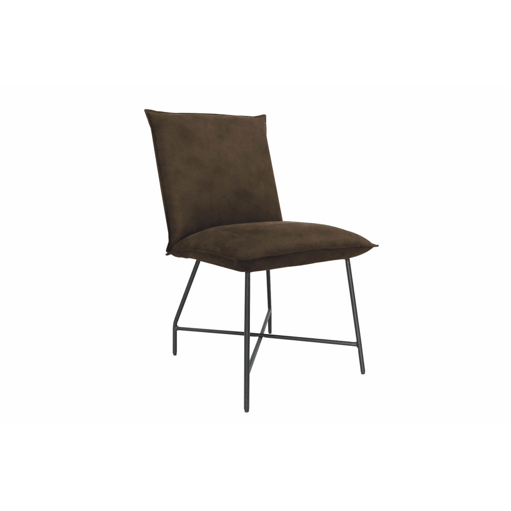Lukas brown fabric dining chair on a white background
