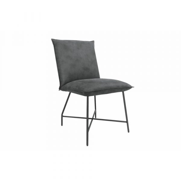 Lukas grey fabric dining chair on a white background