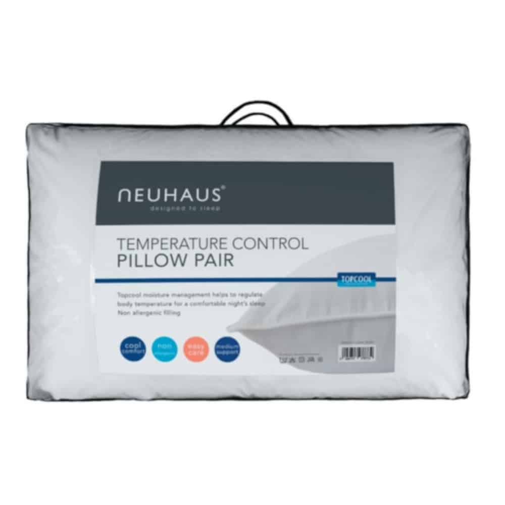 Neuhaus temperature control pair of pillows on a white background