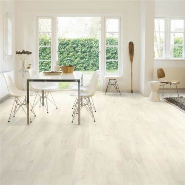 Quickstep white oak wood and a white dining set floor