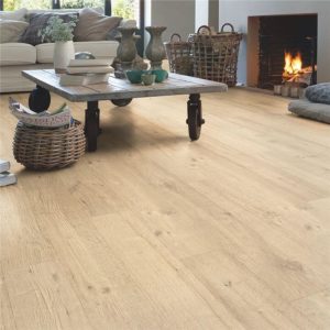 Sandblasted quickstep wood flooring in a natural oak Des Kelly