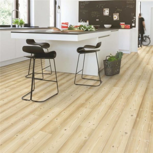 Impressive pine quickstep wood floors and stylish bar stools
