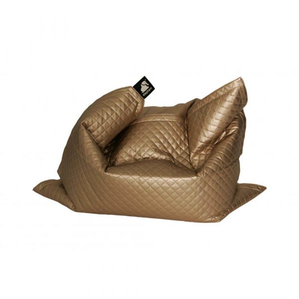Quilted junior gold bean bag on a white background for sale