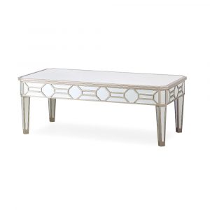 Rosa silver coffee table with sturdy legs