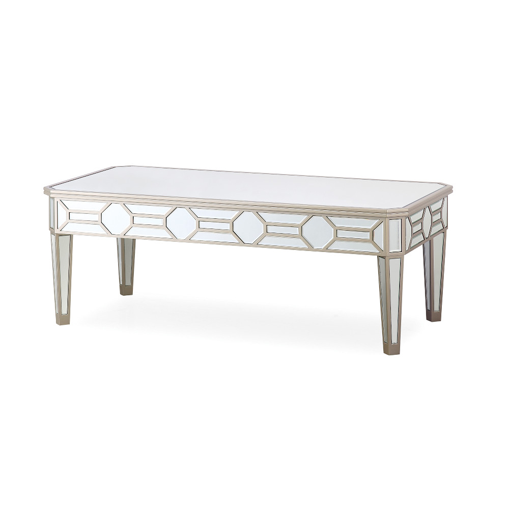 Rosa silver coffee table with sturdy legs