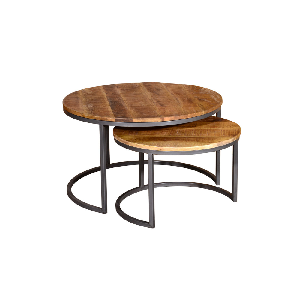 Savannah round coffee table set on a white background