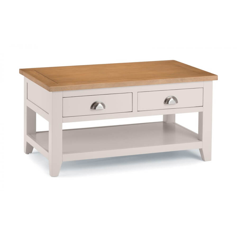 Aimee wooden coffee table finished in a elephant grey