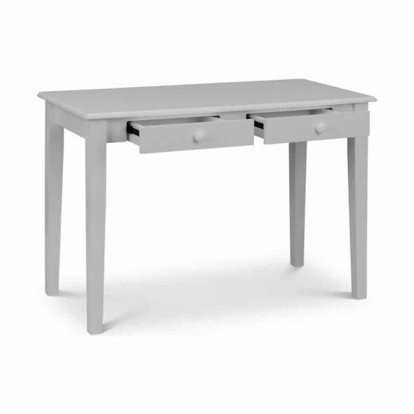 grey home office desk with drawers