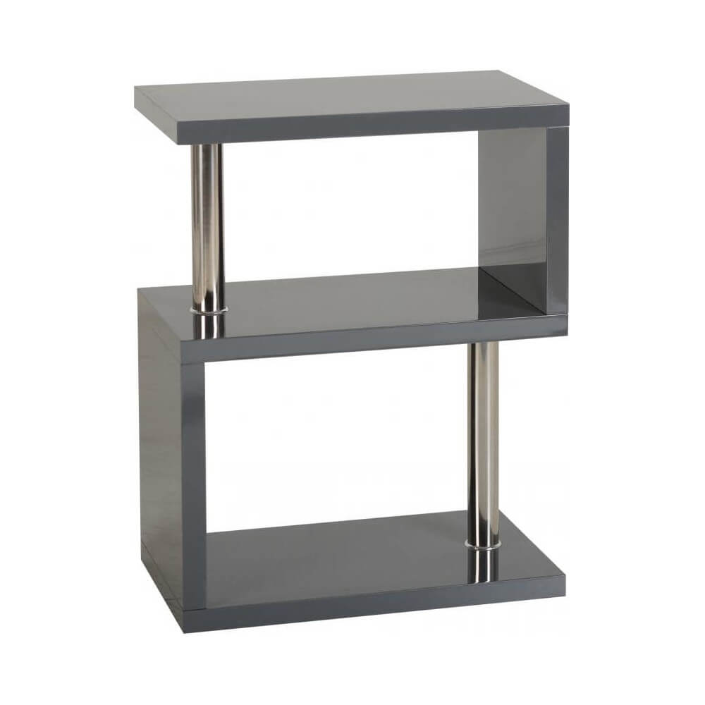 Charisma grey shelving unit with a metal frame
