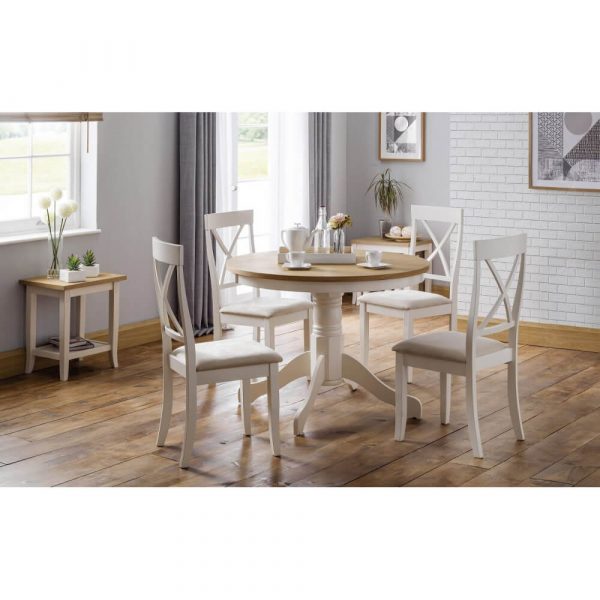 Danika round dining room table with chairs