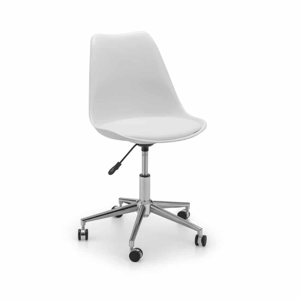Erika white desk chair on a white background