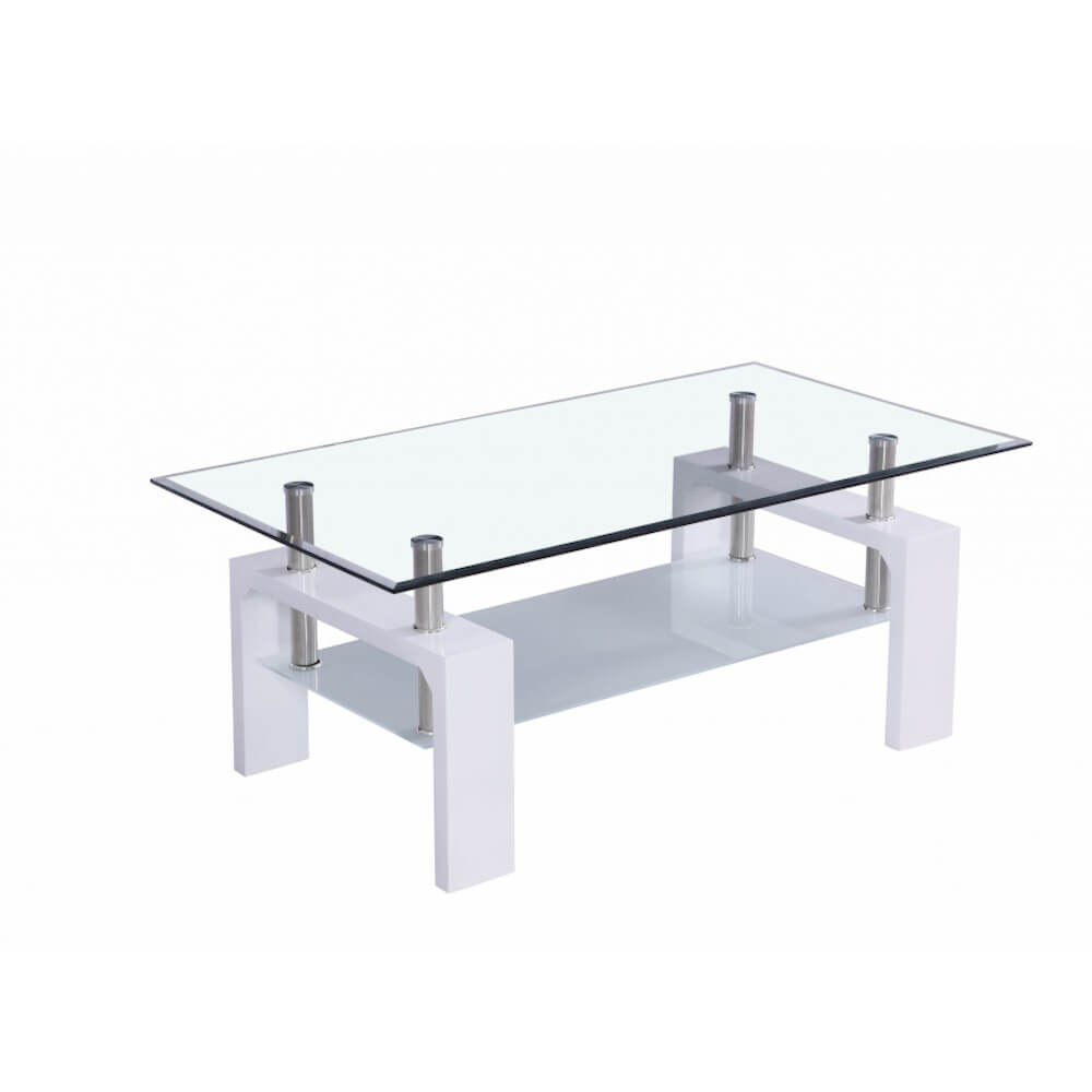 White glass top table at an affordable price