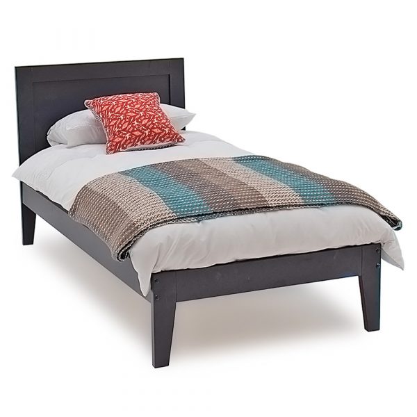 Luna wood bedframe with a mattress Des Kelly