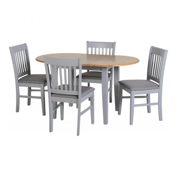 Oxford grey extending dining room set with chairs