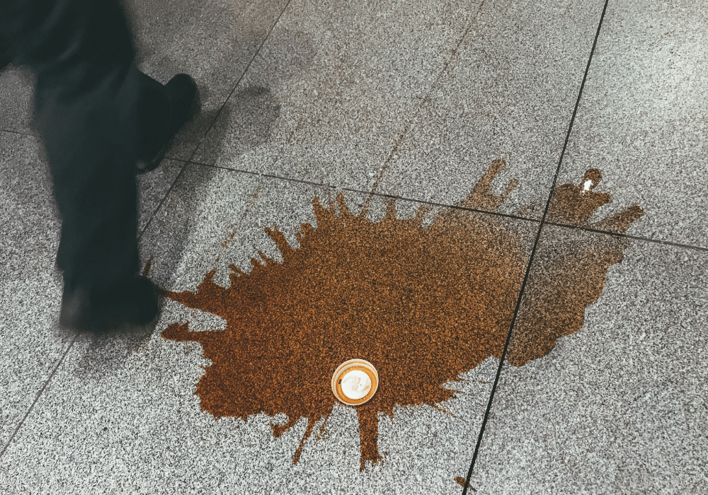 outdoor coffee spill