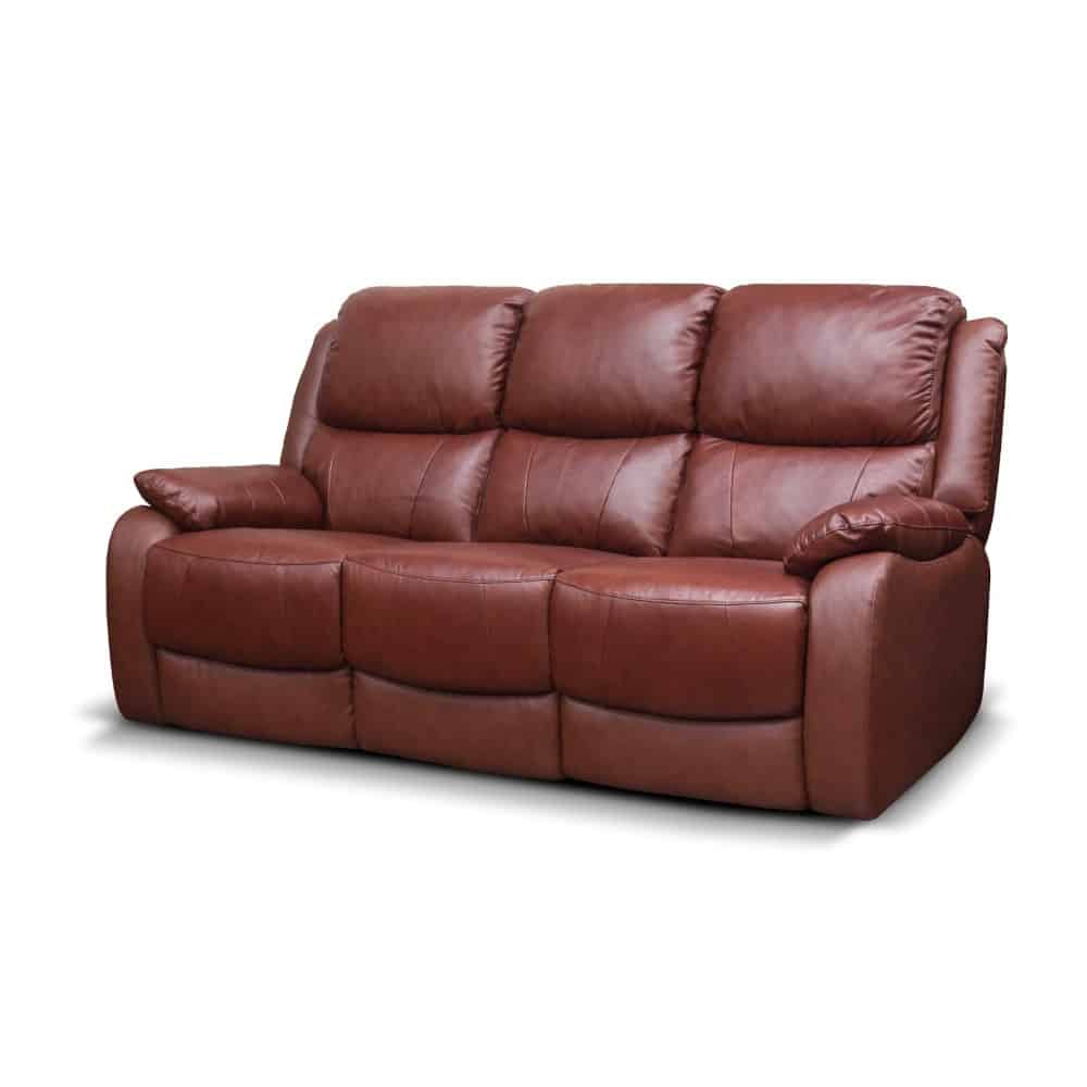 3 seater leather sofa on a white background