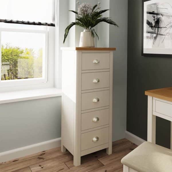 Chateau bedroom 5dwr narrow chest 5
