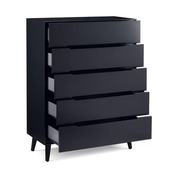 Alicia Anthracite 5 Drawer Chest Open jpg
