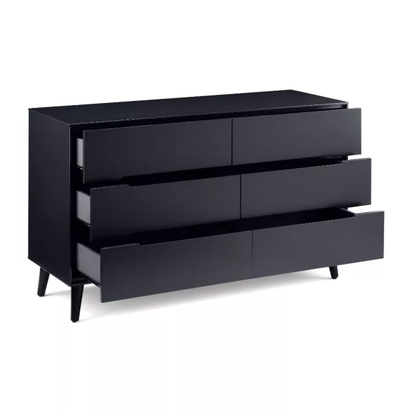 Alicia Anthracite 6 Drawer Chest Open jpg