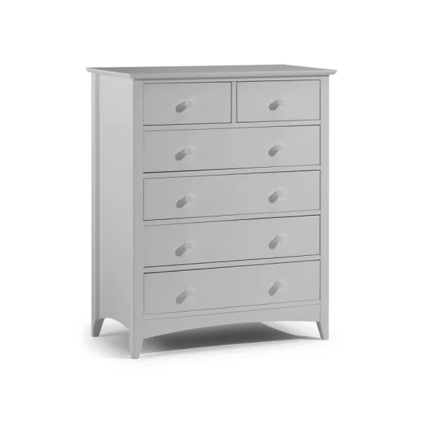 Cameo 42 Drawer Chest Dove Grey Angle jpg