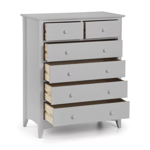 Cameo 42 Drawer Chest Dove Grey Open jpg