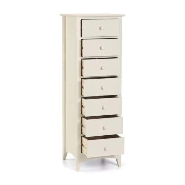 Cameo 7 Drawer Narrow Chest Open Angle jpg