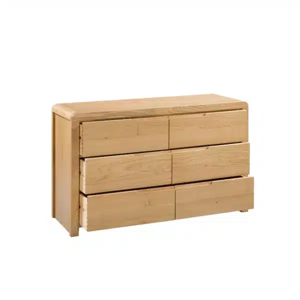 Curve 6 Drawer Wide Chest Open Angle jpg