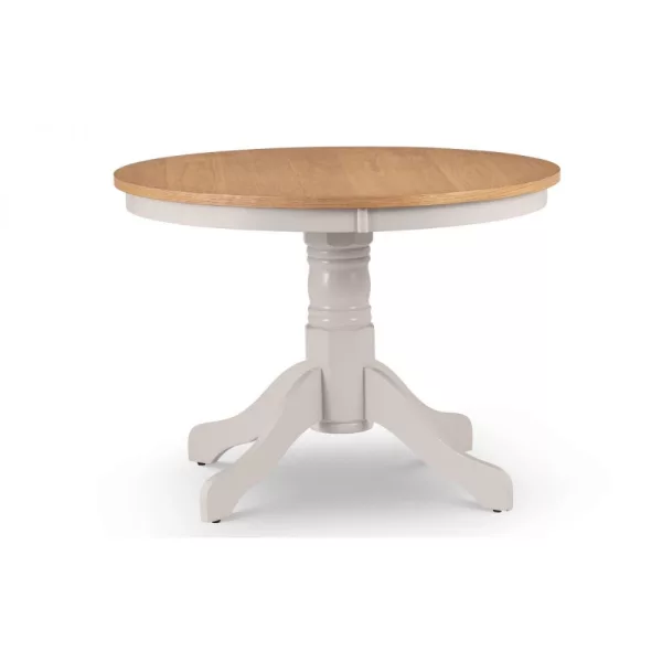 Danika OakElephant Grey Round Pedestal Table 1 jpg