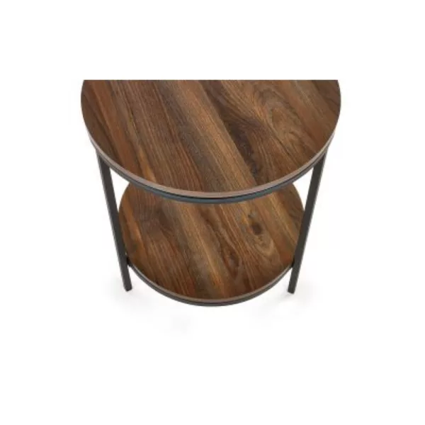 Hugo Circular Lamp Table With Shelf Walnut 3 2 jpg