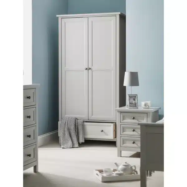 Maine 2 Door Wardrobe Grey Roomset 1 jpg