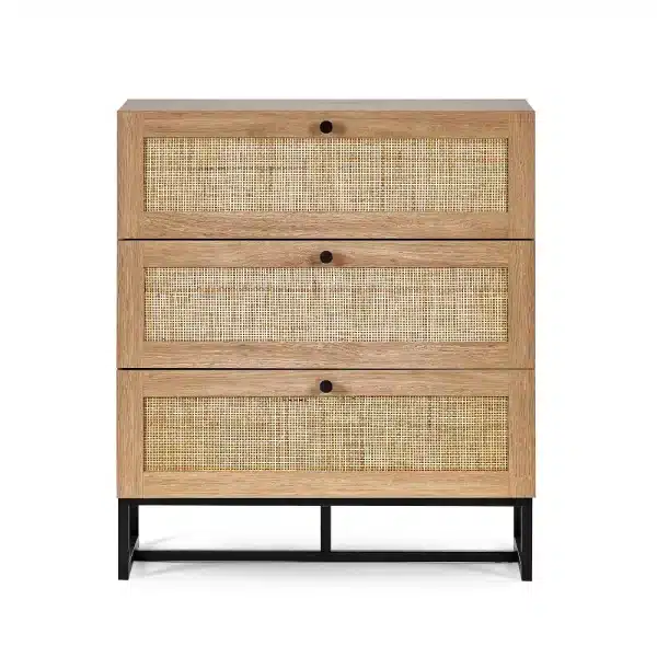Padstow Oak 3 Drawer Chest Front jpg