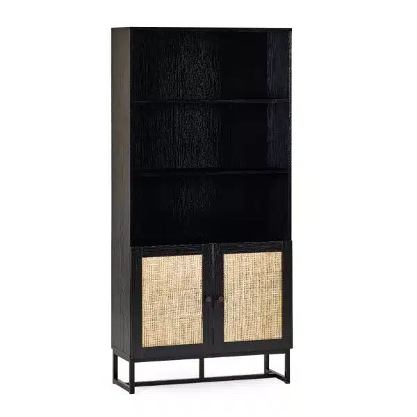 Padstow Tall Bookcase Black jpg