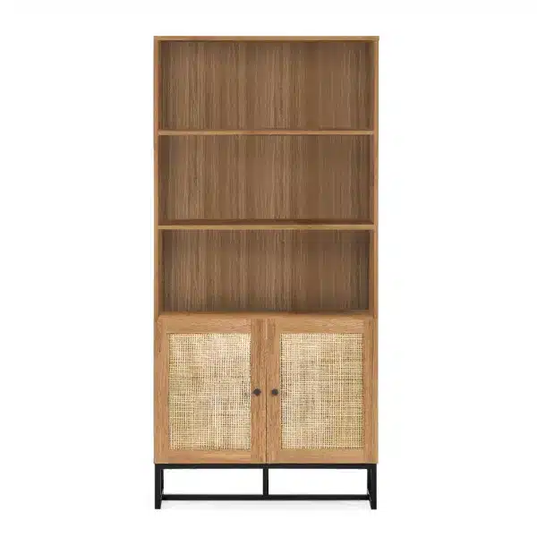 Padstow Tall Bookcase Oak Front jpg