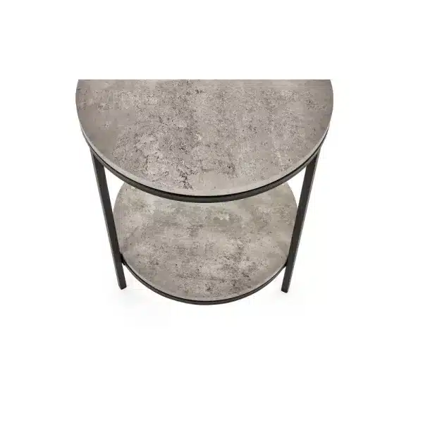 Staten Circular Lamp Table With Shelf Concrete 3 jpg
