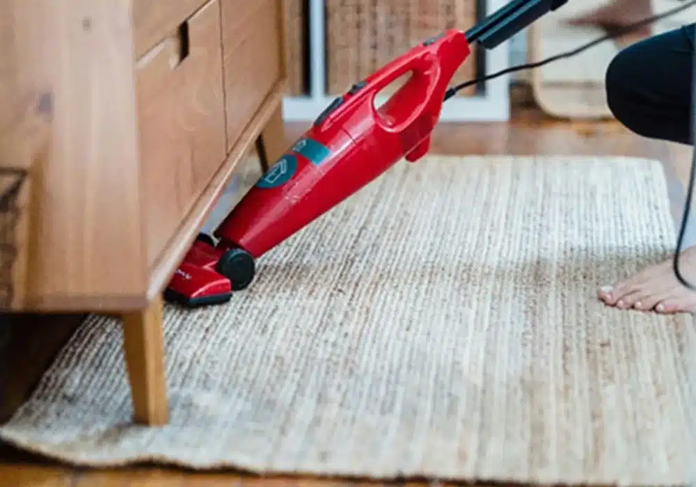 vacuuming rug
